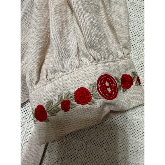 Herencia Collection Top Womens S Cream Embroidered Rosalinda Crop Square Neck XL - Picture 10 of 10